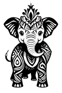 baby elephant tattoo design idea