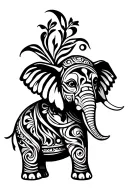 baby elephant tattoo design idea