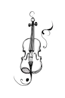 violin and Treble Clef tattoo design idea