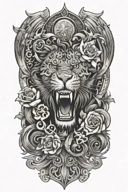 strength and courage tattoo design idea