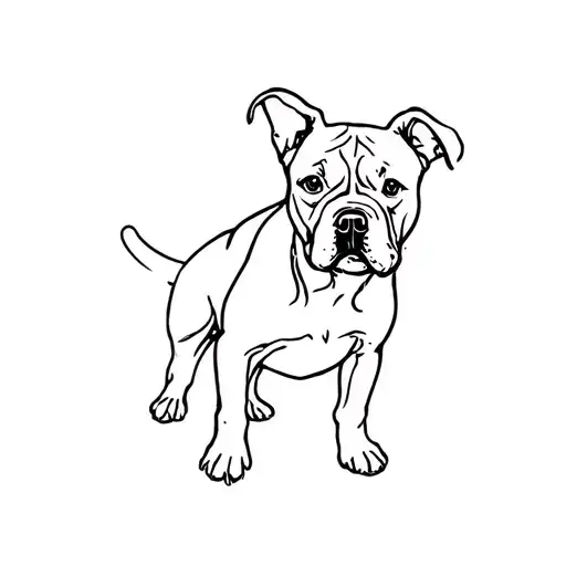 staffordshire bull terrier cute tattoo design idea