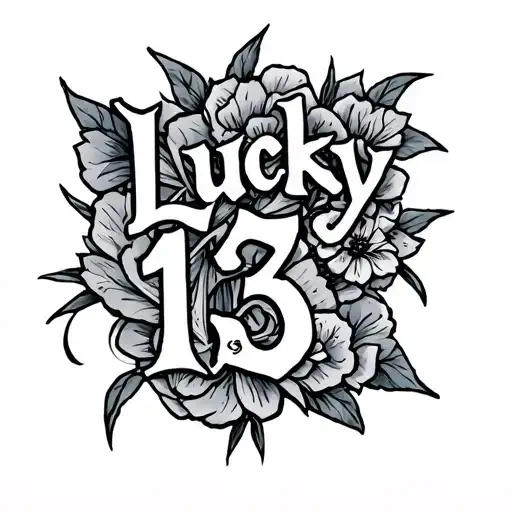 Lucky 13 tattoo design idea