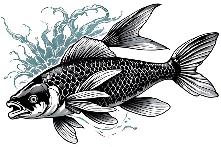 koi carp and hornet tattoo design idea