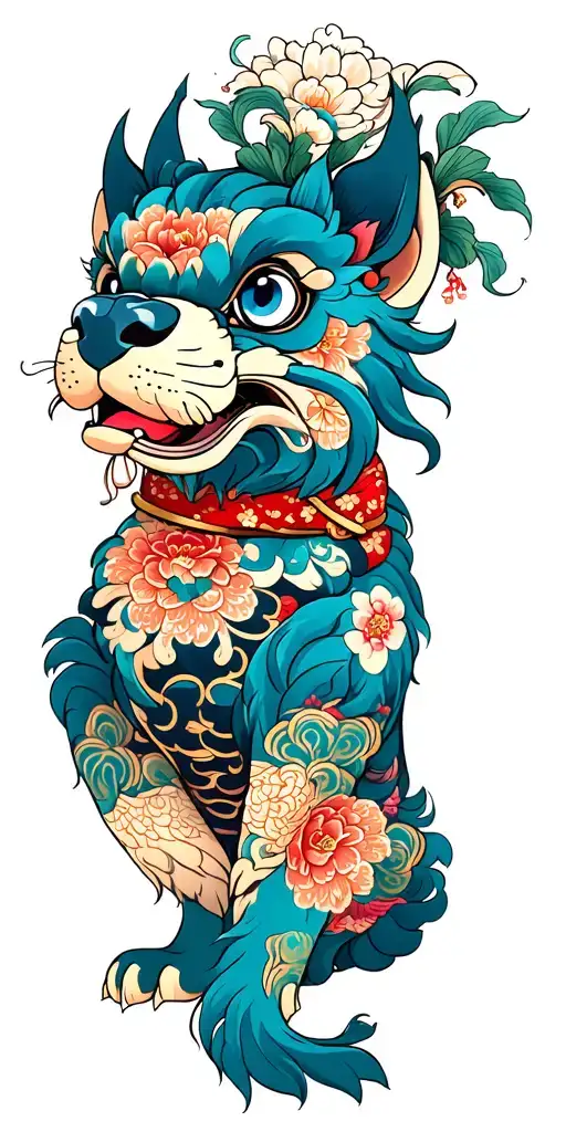 Japanese Foo Dog tattoo design idea