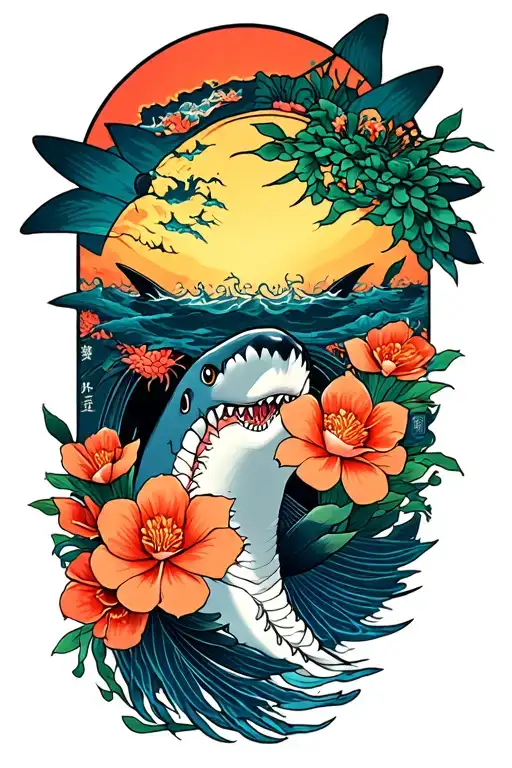 shark tattoo design idea