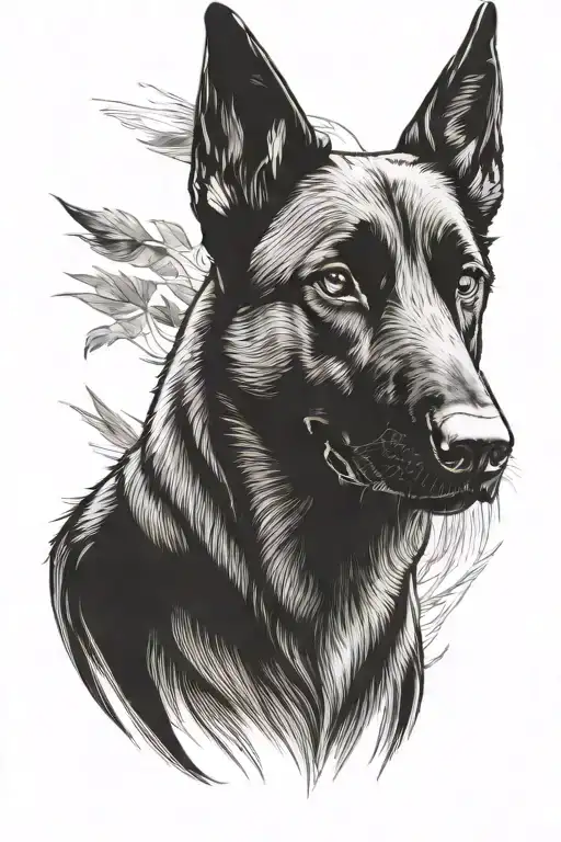 Belgian Malinois based tattoo design idea