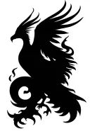 Phoenix rising from flames tattoo design idea