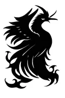 Phoenix rising from flames tattoo design idea