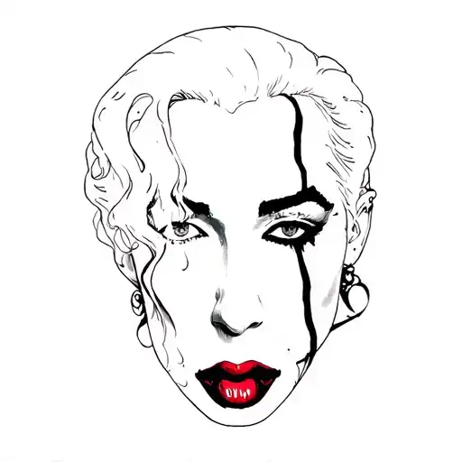 small marilyn manson face tattoo design idea