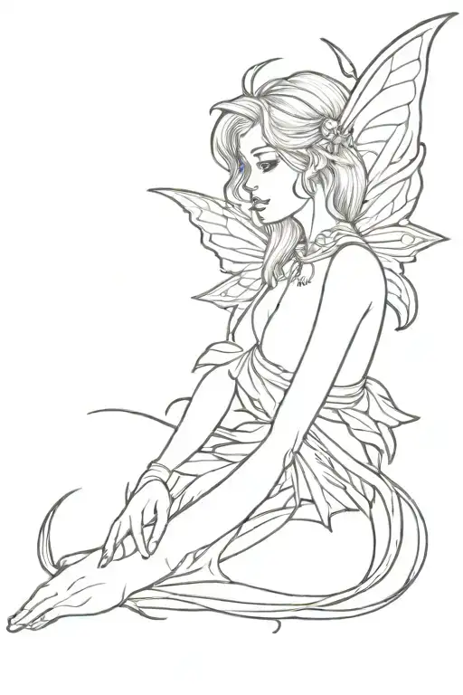 simple gothic fairy tattoo tattoo design idea