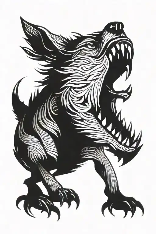 Fenrir Wolf tattoo design idea