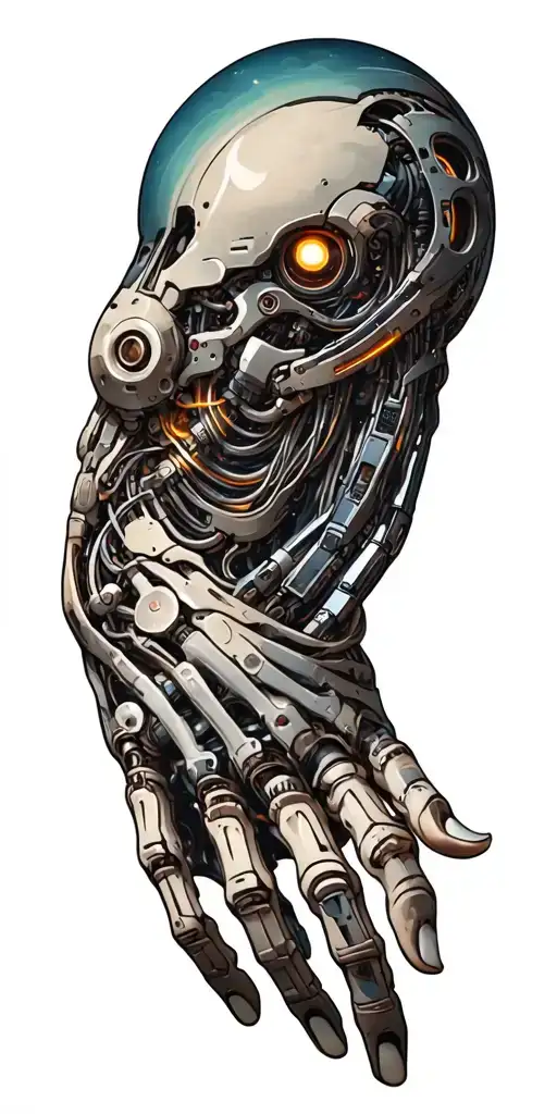 Bio mechanical cybernetic arm tattoo design idea