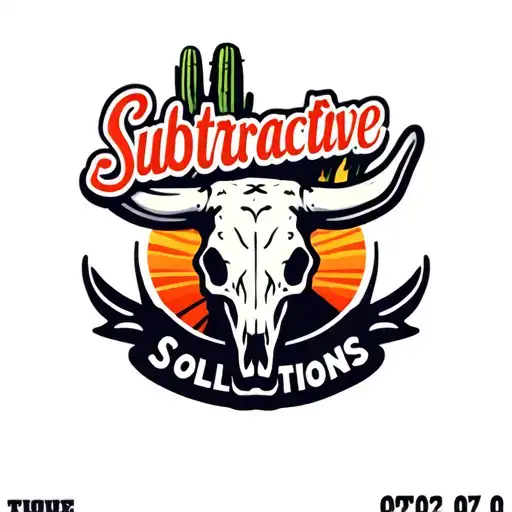 "Subtractive Solutions" "Subtractive Solutions" Logo for a machine shop based in Arizona using the outline of the state line, a cow skull cactus. tattoo design idea