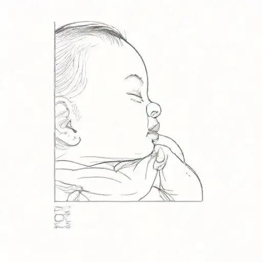 a baby sleeping tattoo design idea