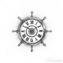 clock with roman numerals 5PM tattoo design idea