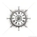 clock with roman numerals 5PM tattoo design idea