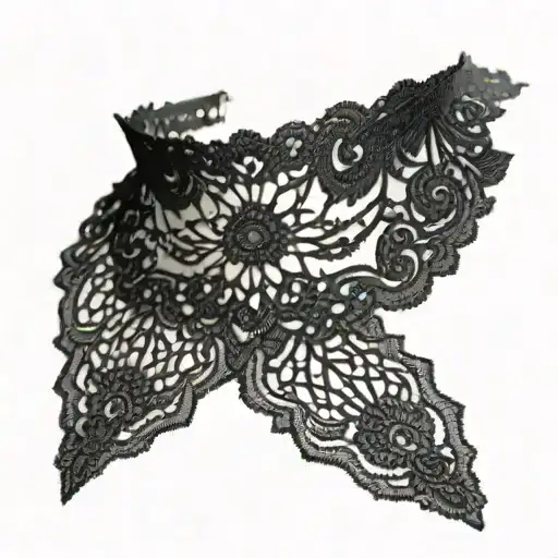black choker lace necklace tattoo design idea