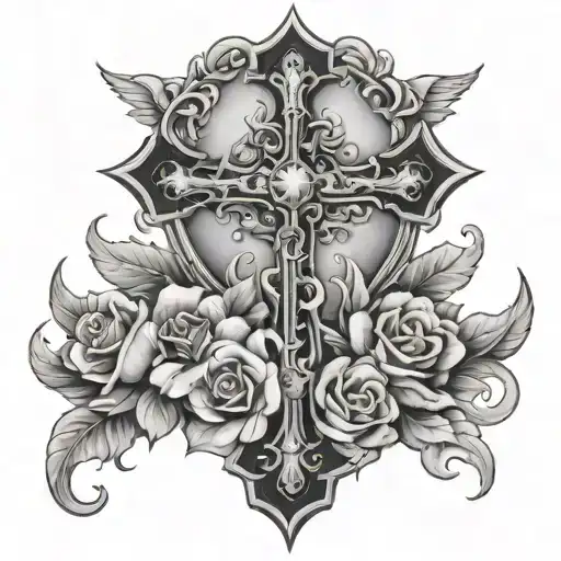 hustler life Cross tattoo design idea