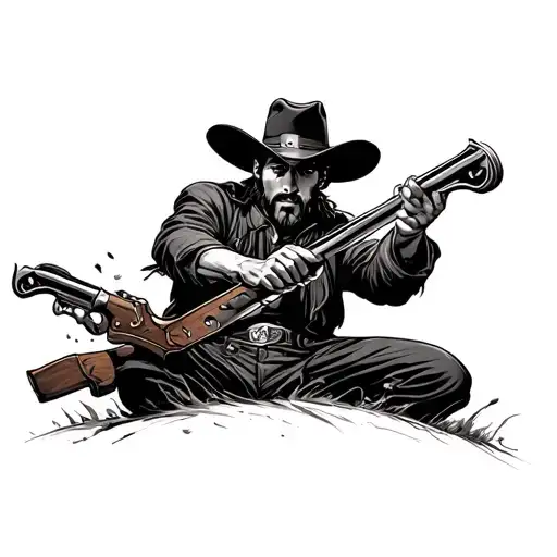 Cowboy Duel tattoo design idea