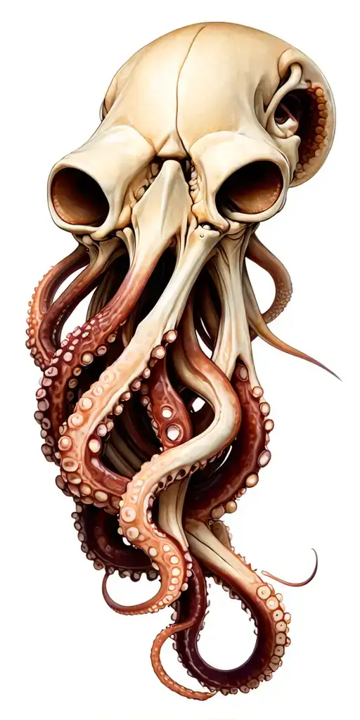 octopus made of bones tattoo design idea