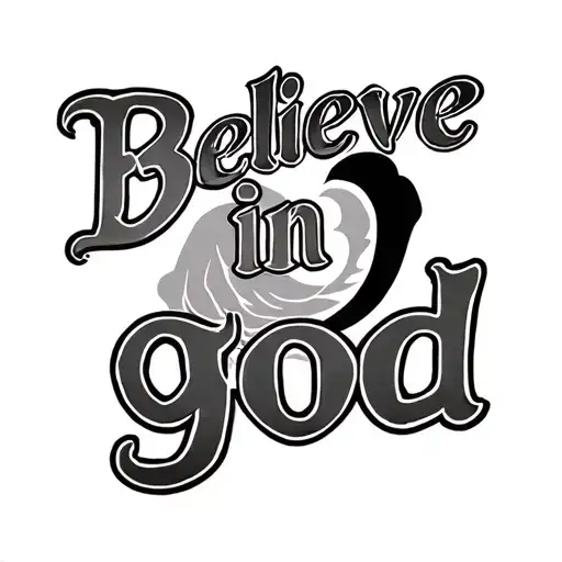 "Believe in god" hanuman gada tattoo design idea