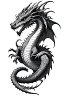 Dream dragon with magic tattoo design idea