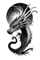 Dream dragon with magic tattoo design idea