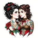 chubby couple tattoo design idea