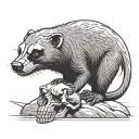 honey badger with a skull tattoo design idea