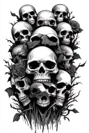 graveyard scene featuring skulls representing dark periods tattoo design idea