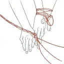 red string of fate with e tattoo design idea