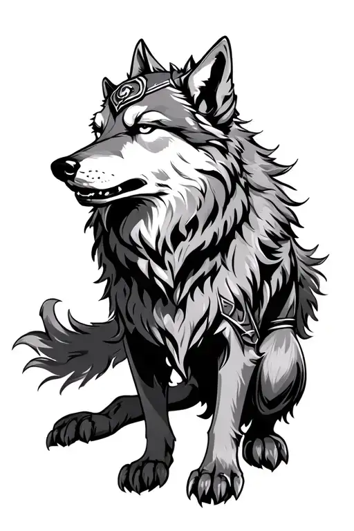 fenrir viking norse wolf tattoo design idea