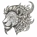 lion with scars on his face tattoo design idea