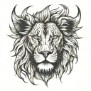 lion with scars on his face tattoo design idea