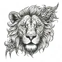 lion with scars on his face tattoo design idea
