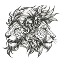 lion with scars on his face tattoo design idea