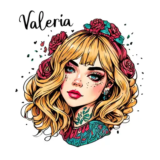 Valeria written tattoo design idea