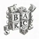 abc blocks that spell emma tattoo design idea