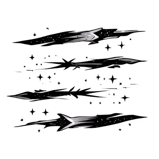 Filler Stars Meteors and stars tattoo design idea