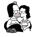 Homer Simpson with Lisa and Maggie tattoo design idea