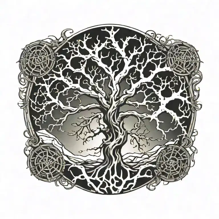 Tree Of Life surrounded tattoo design idea