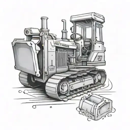 bulldozer tattoo design idea