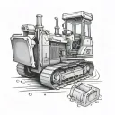 bulldozer tattoo design idea