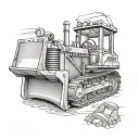 bulldozer tattoo design idea