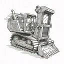 bulldozer tattoo design idea