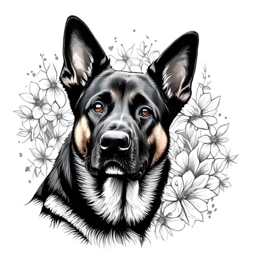 Belgian Malinois tattoo design idea