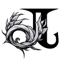 Hidden J tattoo design idea