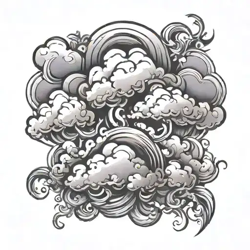 Cover Up Clouds and Smoke tattoo design idea