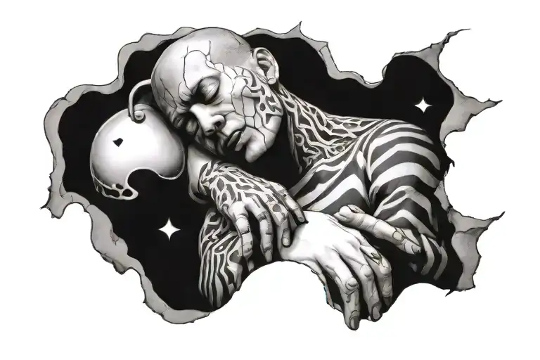 prisoner sleeping tattoo design idea