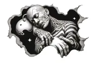 prisoner sleeping tattoo design idea